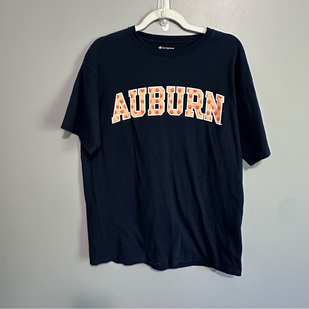 Champion Auburn Tigers Women’s Large T-Shirt Navy Graphic College Football Tee